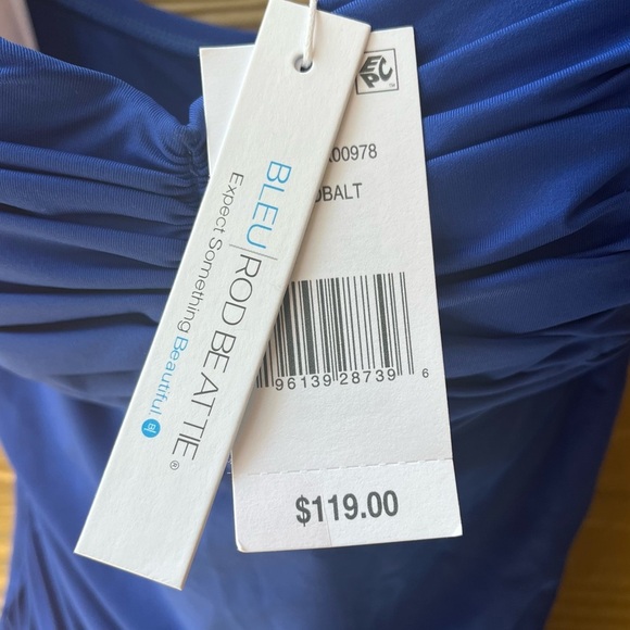 Bleu Rod Beattie Kore Shirred Bandeau One Piece in Cobalt Blue NWT Size 8 - Picture 5 of 6